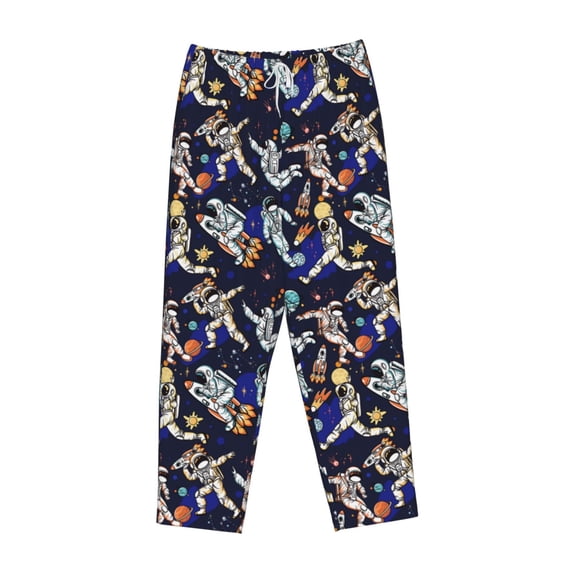 Kdxio Women's Comfy Stretch Astronauts in sportPrint Drawstring Pajama Pants-X-Large