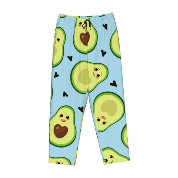 Kdxio Women's Comfy Stretch Avocado and HeartsPrint Drawstring Pajama Pants-X-Large