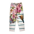 thumbnail image 1 of Kdxio Women's Comfy Stretch Bird and FloralPrint Drawstring Pajama Pants-Small, 1 of 9
