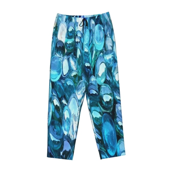Kdxio Women's Comfy Stretch Blue KyanitePrint Drawstring Pajama Pants-XX-Large