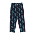 thumbnail image 1 of Kdxio Women's Comfy Stretch Blue SeahorsePrint Drawstring Pajama Pants-Small, 1 of 9