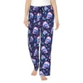 thumbnail image 1 of Kdxio Women's Comfy Stretch Blue Skull Crystal Print Drawstring Pajama Pants-Medium, 1 of 5