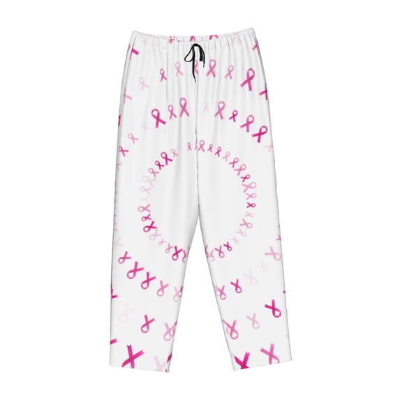 Kdxio Women's Comfy Stretch Breast Cancer Awareness (4)Print Drawstring Pajama Pants-X-Large