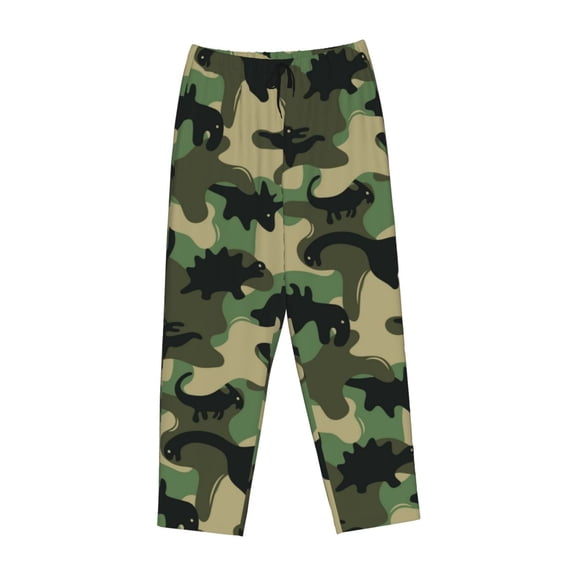 Kdxio Women's Comfy Stretch Camouflage DinosaurPrint Drawstring Pajama Pants-Small