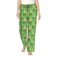 thumbnail image 1 of Kdxio Women's Comfy Stretch Cartoon Frog And Lotus Leaf Print Drawstring Pajama Pants-Large, 1 of 5