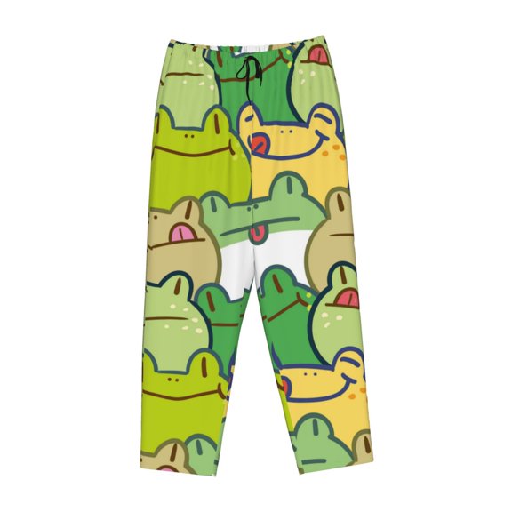 Kdxio Women's Comfy Stretch Cartoon FrogPrint Drawstring Pajama Pants-Large