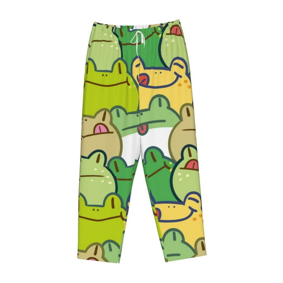 Kdxio Women's Comfy Stretch Cartoon FrogPrint Drawstring Pajama Pants-X-Large
