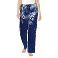thumbnail image 1 of Kdxio Women's Comfy Stretch Christmas Blue Print Drawstring Pajama Pants-Large, 1 of 5