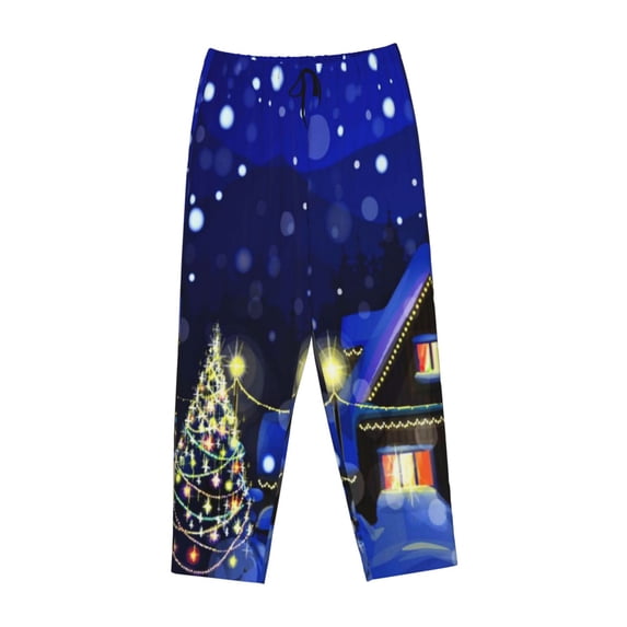 Kdxio Women's Comfy Stretch Christmas NightPrint Drawstring Pajama Pants-XX-Large