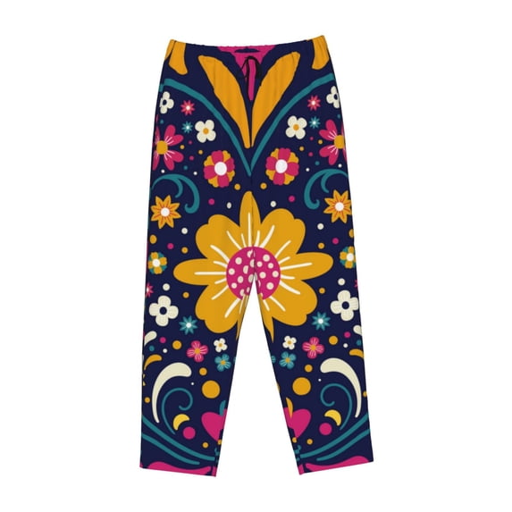 Kdxio Women's Comfy Stretch Cinco De Mayo FloralPrint Drawstring Pajama Pants-X-Large