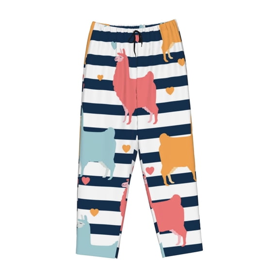 Kdxio Women's Comfy Stretch Colorful LlamaPrint Drawstring Pajama Pants-Small