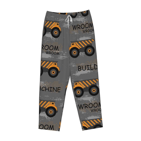 Kdxio Women's Comfy Stretch Construction MachinesPrint Drawstring Pajama Pants-Large
