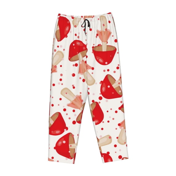 Kdxio Women's Comfy Stretch Cute MushroomPrint Drawstring Pajama Pants-Medium