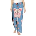 thumbnail image 1 of Kdxio Women's Comfy Stretch Cute Pig Flowers Print Drawstring Pajama Pants-Small, 1 of 5