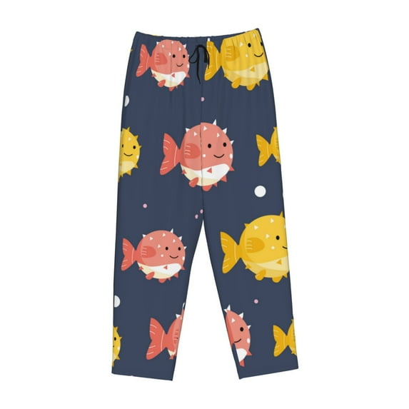 Kdxio Women's Comfy Stretch Cute Puffer FishPrint Drawstring Pajama Pants-XX-Large