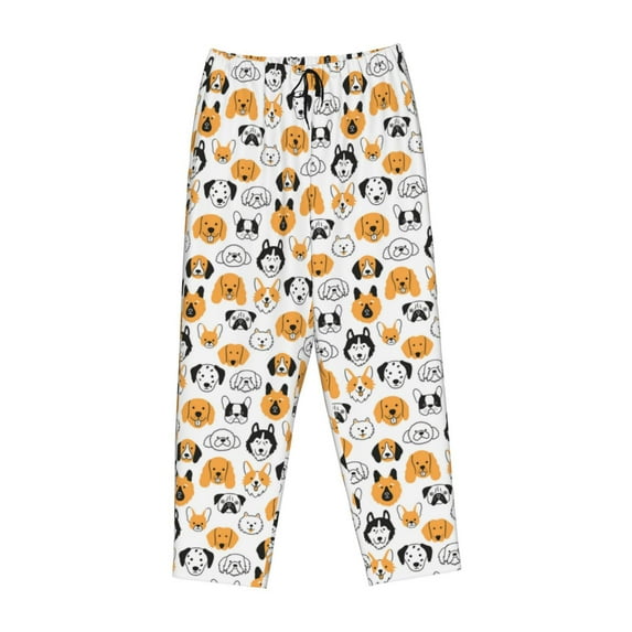 Kdxio Women's Comfy Stretch Dog FacesPrint Drawstring Pajama Pants-X-Large