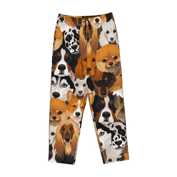 Kdxio Women's Comfy Stretch Dogs Different BreedsPrint Drawstring Pajama Pants-Small