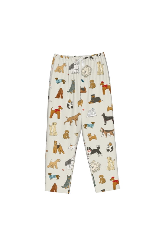 Women's Comfy Stretch Dogs Funny PetsPrint Drawstring Pajama Pants-X-Large