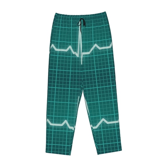 Kdxio Women's Comfy Stretch ECG WavePrint Drawstring Pajama Pants-Large