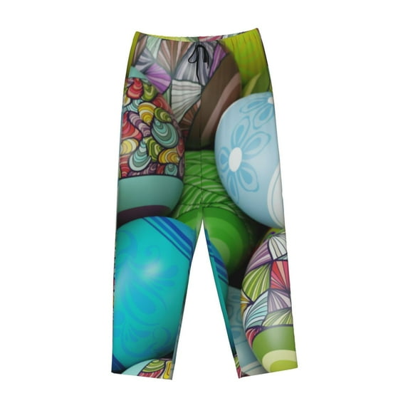 Kdxio Women's Comfy Stretch Easter Egg1Print Drawstring Pajama Pants-Medium
