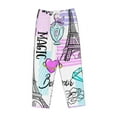 thumbnail image 1 of Kdxio Women's Comfy Stretch Eiffel Tower and HeartsPrint Drawstring Pajama Pants-Small, 1 of 9