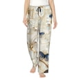 thumbnail image 1 of Kdxio Women's Comfy Stretch Elegant Butterflies And Pearls Print Drawstring Pajama Pants-Medium, 1 of 5