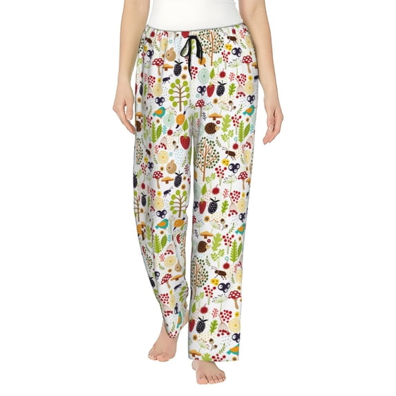 Kdxio Women's Comfy Stretch Fall Animals Print Drawstring Pajama Pants-Medium