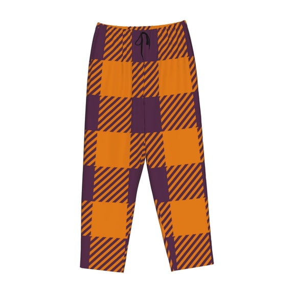Kdxio Women's Comfy Stretch Fall Buffalo PlaidPrint Drawstring Pajama Pants-Medium
