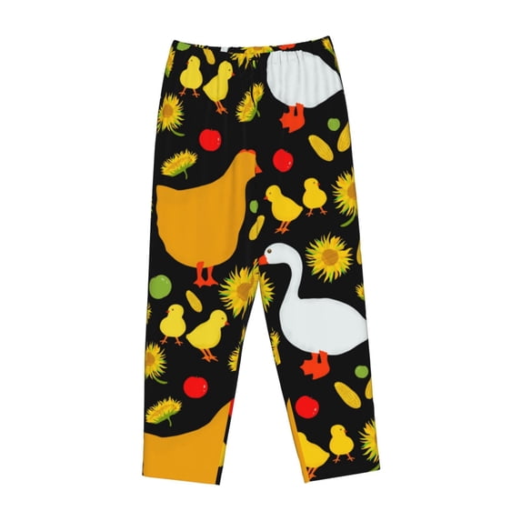 Kdxio Women's Comfy Stretch Farm GoosePrint Drawstring Pajama Pants-Small