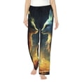 thumbnail image 1 of Kdxio Women's Comfy Stretch Firefly Forest Fox Print Drawstring Pajama Pants-Medium, 1 of 5