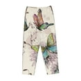 thumbnail image 1 of Kdxio Women's Comfy Stretch Flying Butterflies-1Print Drawstring Pajama Pants-Small, 1 of 9