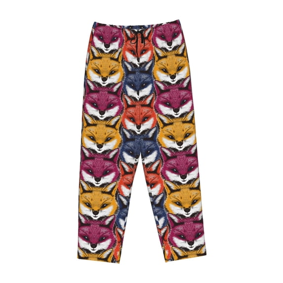 Kdxio Women's Comfy Stretch Fox FacePrint Drawstring Pajama Pants-Small