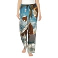 thumbnail image 1 of Kdxio Women's Comfy Stretch Fresh Coconut Splash Print Drawstring Pajama Pants-Small, 1 of 5