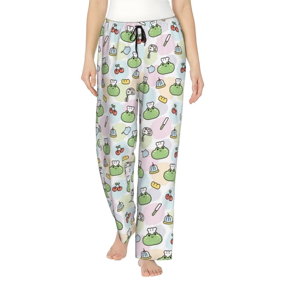 Kdxio Women's Comfy Stretch Frog Wear Chef Hat Print Drawstring Pajama Pants-Small