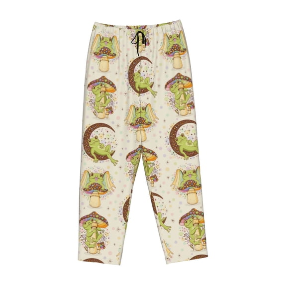 Kdxio Women's Comfy Stretch FrogsPrint Drawstring Pajama Pants-Large
