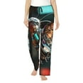 thumbnail image 1 of Kdxio Women's Comfy Stretch Futuristic Robot Hummingbird Print Drawstring Pajama Pants-Large, 1 of 5
