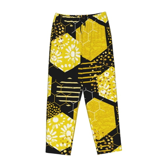 Kdxio Women's Comfy Stretch Geometric Pattern with BeePrint Drawstring Pajama Pants-Small