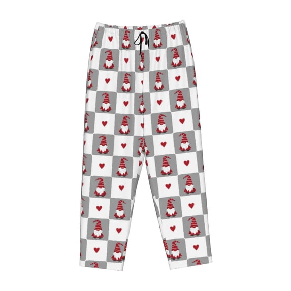 Kdxio Women's Comfy Stretch Gnomes and HeartsPrint Drawstring Pajama Pants-Large