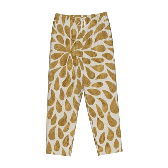 Kdxio Women's Comfy Stretch Gold DropsPrint Drawstring Pajama Pants-Small