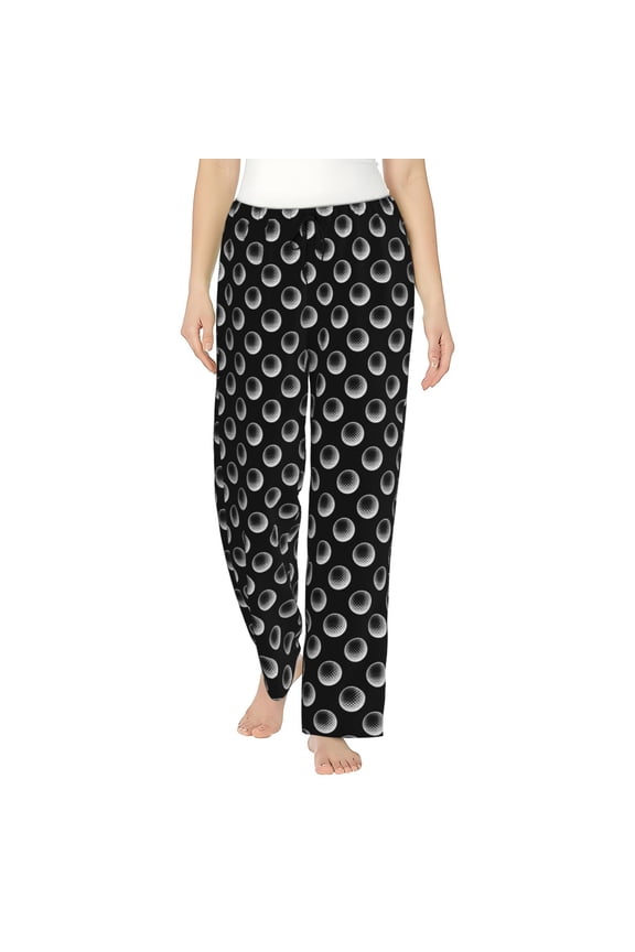 Women's Comfy Stretch Golf Balls Print Drawstring Pajama Pants-Medium