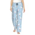 thumbnail image 1 of Kdxio Women's Comfy Stretch Goose White Flowers Print Drawstring Pajama Pants-XX-Large, 1 of 5