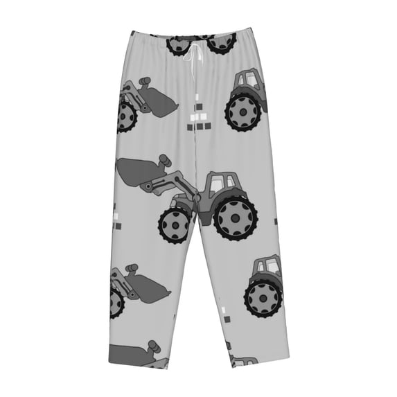 Kdxio Women's Comfy Stretch Gray TractorPrint Drawstring Pajama Pants-XX-Large