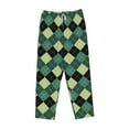 thumbnail image 1 of Kdxio Women's Comfy Stretch Green SquaresPrint Drawstring Pajama Pants-Medium, 1 of 9