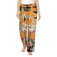 thumbnail image 1 of Kdxio Women's Comfy Stretch Halloween Flamingos Print Drawstring Pajama Pants-Medium, 1 of 5