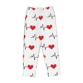 thumbnail image 1 of Kdxio Women's Comfy Stretch Heartbeat SymbolPrint Drawstring Pajama Pants-XX-Large, 1 of 9