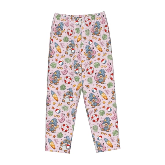 Kdxio Women's Comfy Stretch Hello Summer With GnomePrint Drawstring Pajama Pants-Small