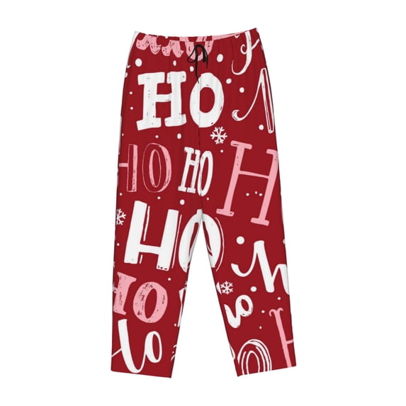 Kdxio Women's Comfy Stretch Ho Pattern Funny ChristmasPrint Drawstring Pajama Pants-Medium