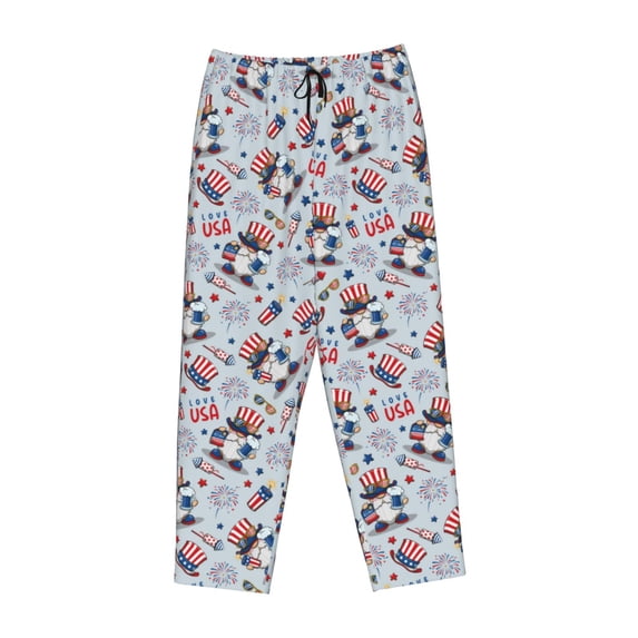 Kdxio Women's Comfy Stretch I Love USAPrint Drawstring Pajama Pants-X-Large