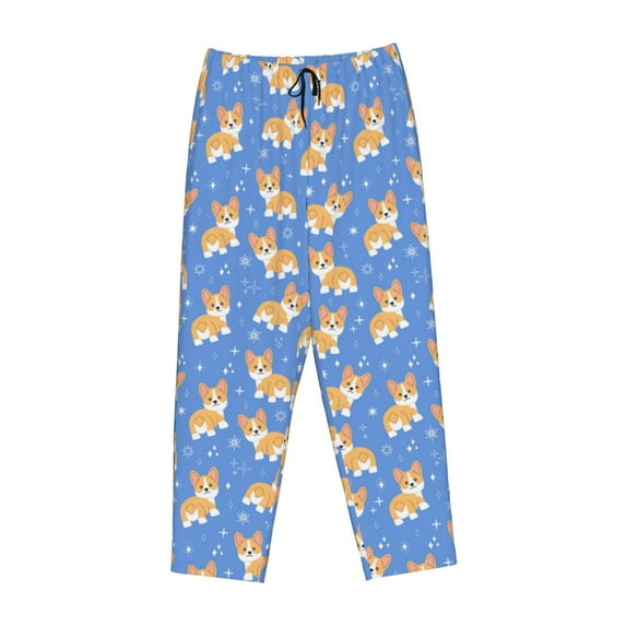 Kdxio Women's Comfy Stretch Kawaii CorgiPrint Drawstring Pajama Pants-Medium