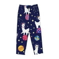 thumbnail image 1 of Kdxio Women's Comfy Stretch Lama in SpacePrint Drawstring Pajama Pants-Small, 1 of 9